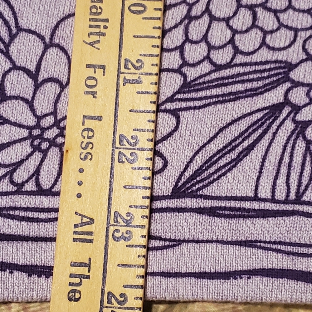 Cathy Daniels Women's Floral Sweater Size Large Purple 100% Cotton 3/4 Sleeve - Picture 7 of 8